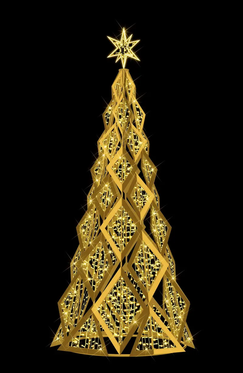 11.5-Foot Illuminated 3D Christmas Tree – Warm White Leds 1