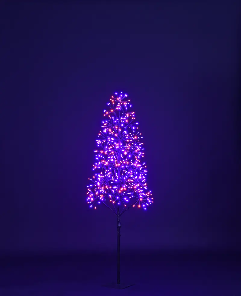 5-Foot Dual-Tone Purple And Orange Led Tree 1