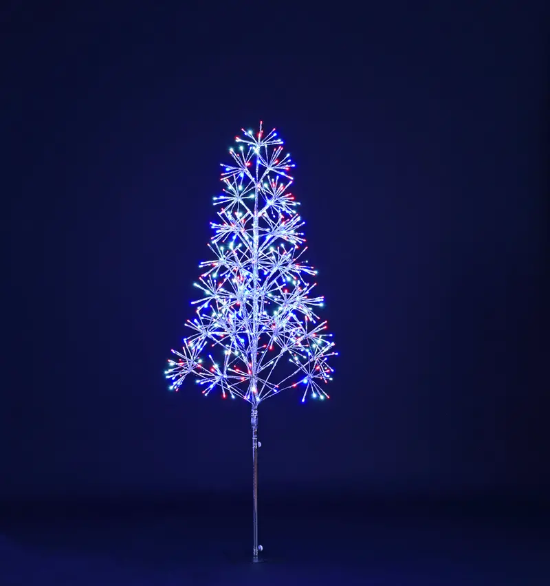 5-Foot Patriotic Red, White & Blue Metallic Holiday Tree 1