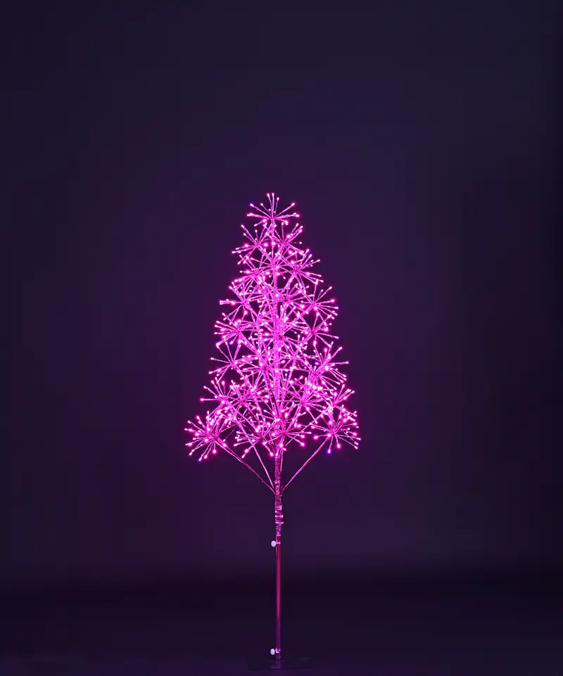 5-Foot Pink Starburst Light-Up Led Christmas Tree 1