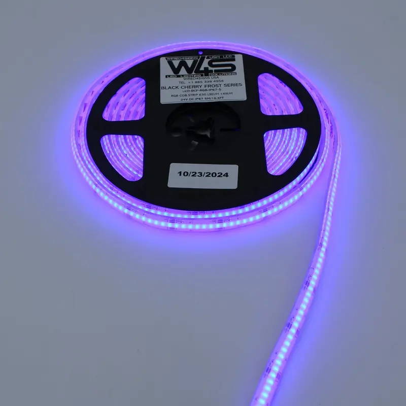 Black Cherry Frost Rgb Cob Led Strip (24V, Ip67 Rated) 1
