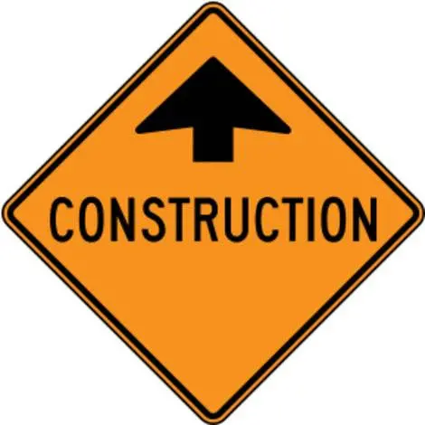 Construction Zone Ahead Sign – General Work Area Notification 1