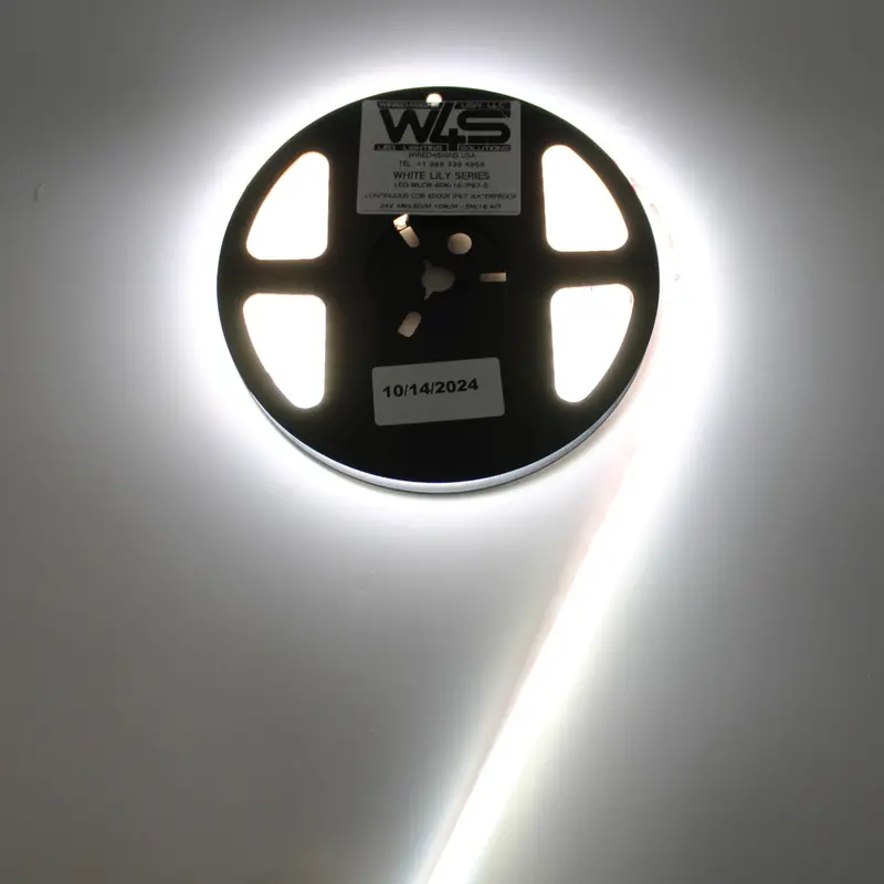 Continuous Cob Led Strip — 24V, Ip67, White Lily Series
