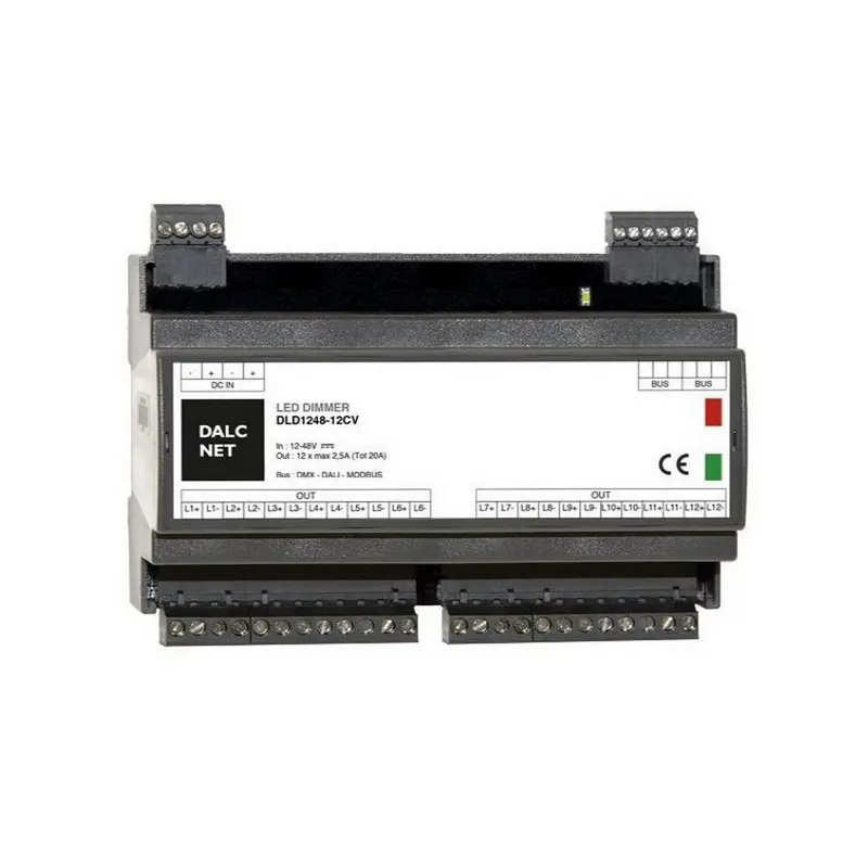 Din-Rail 12-Channel Constant Voltage Dmx Dimmer — Dld1248-12Cv-Dmx 1