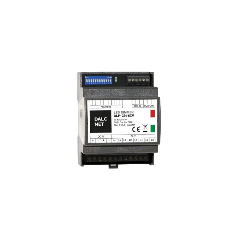 Dlp1224-6Cv-Dmx Din-Rail 6-Channel Cv Led Dimmer With Dmx Control 1