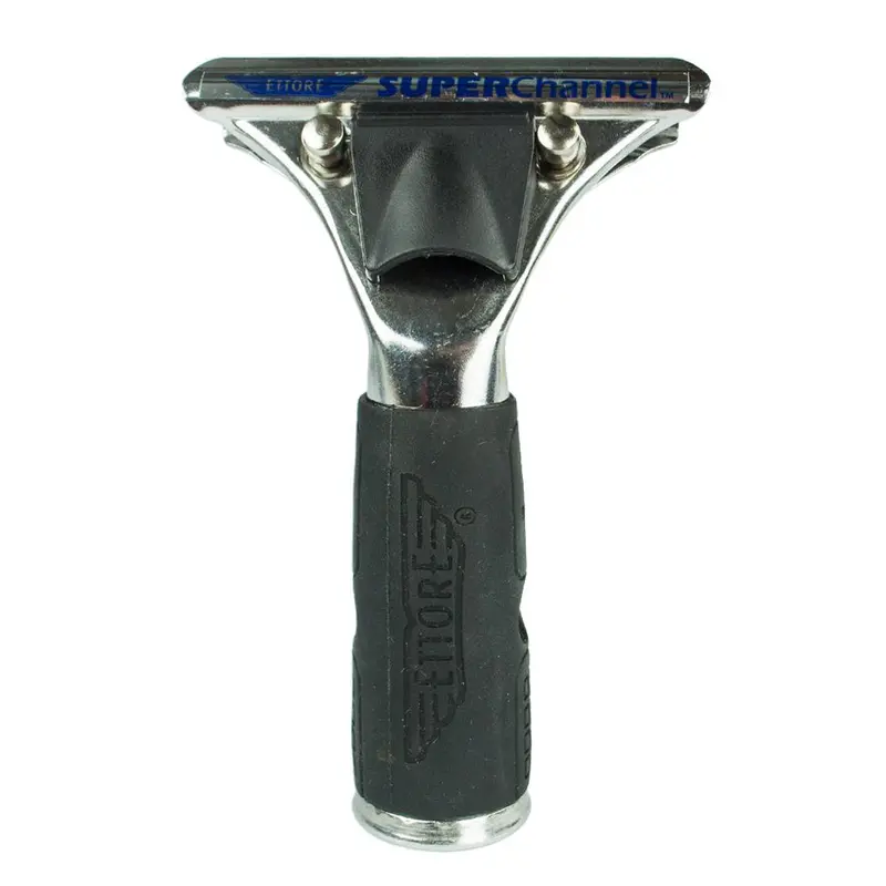 Ettore Stainless Steel Super Channel Squeegee Handle – Rubber-Grip Version 1