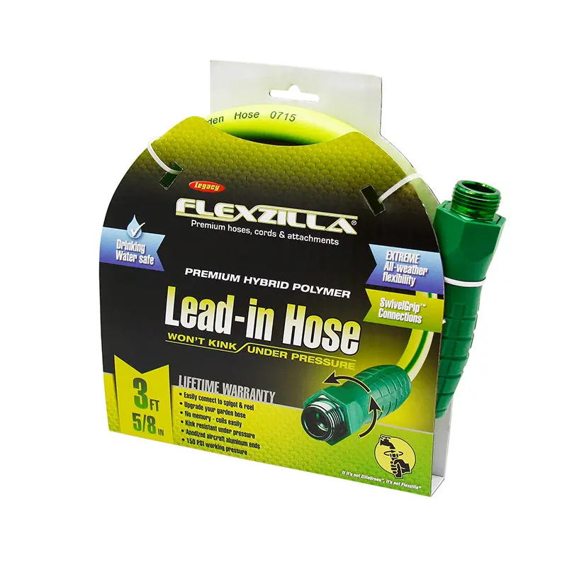 Flexzilla 5/8-In Lead-In Garden Hose – Swivel-Grip Ends Included 1