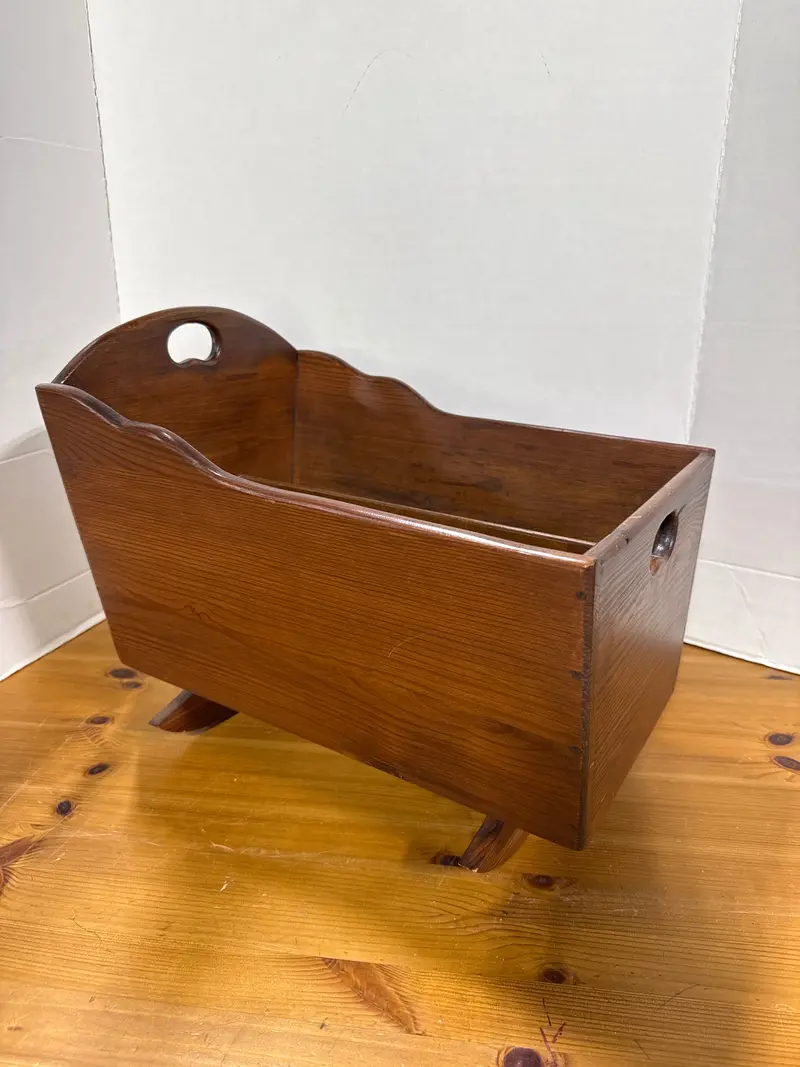 Handcrafted Wooden Magazine Rack With Cradle Design 1