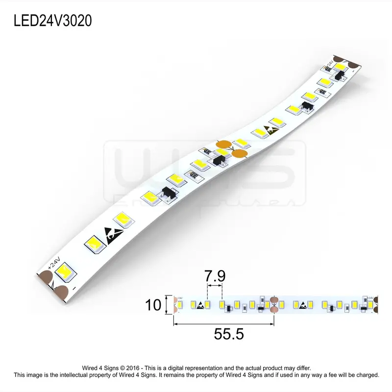 High-Cri 2200-Lumen Led Strip – 22W/M, 24V, Ip20, 3020 Leds 1