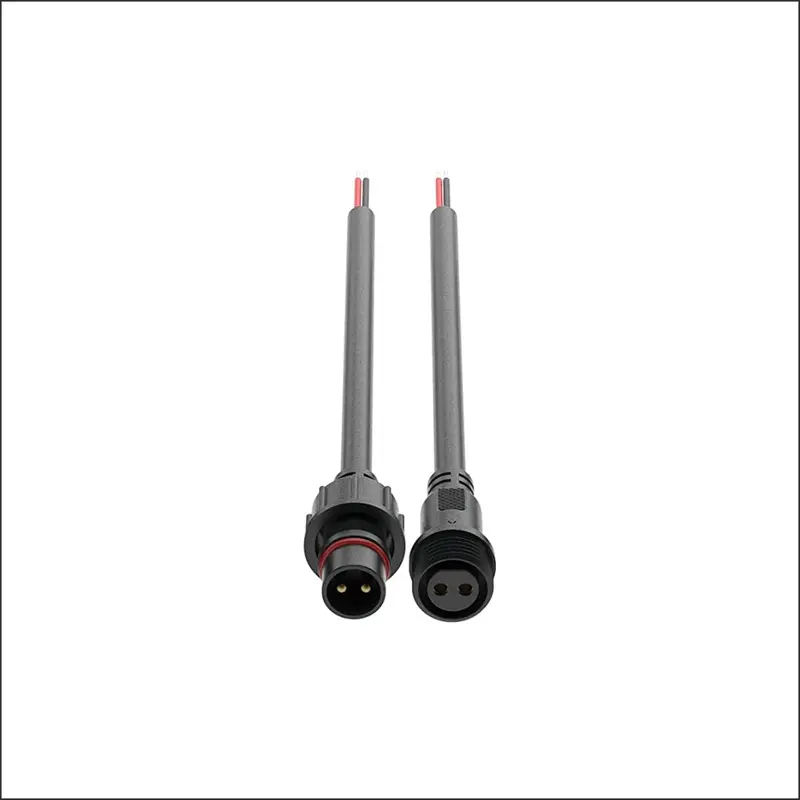 Ip65-Rated 2-Pin Black Waterproof Led Connector Set – Male/Female, 40Cm Pair 1