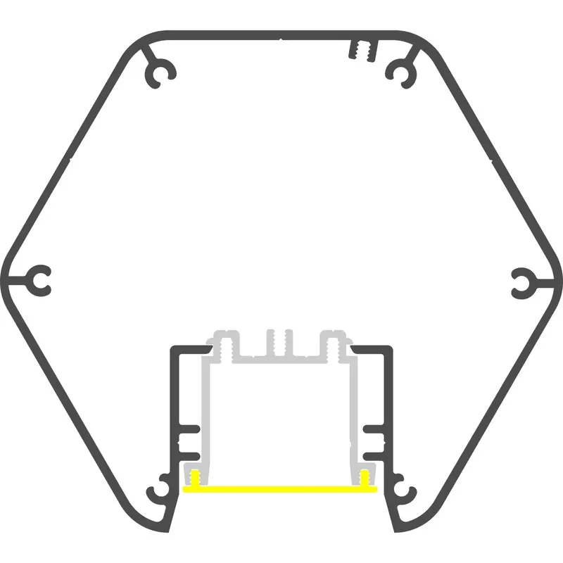 Paco Precoated Hexagonal Led Light Channel – Ready-To-Install Fixture Rail 1