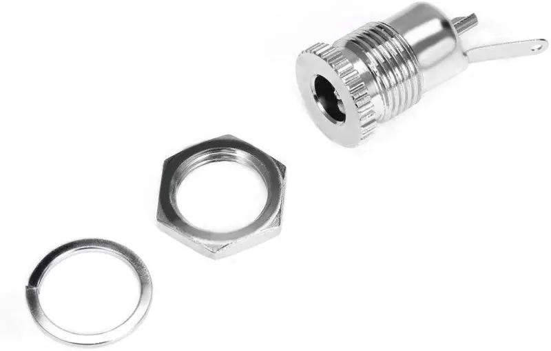 Panel-Mount Dc Power Jack Socket – 5.5Mm X 2.1Mm, 30V/10A, Threaded Female Connector 1