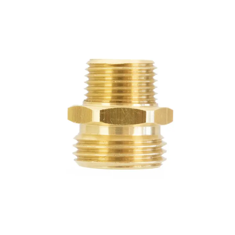 Pulex Dual-Thread Brass Fitting: 1/2" Npt-M To 3/4" Gh Male 1