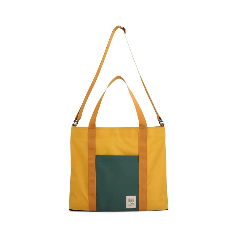 Topo Mountain Essential Tote – Mustard & Forest Accent Colors 1