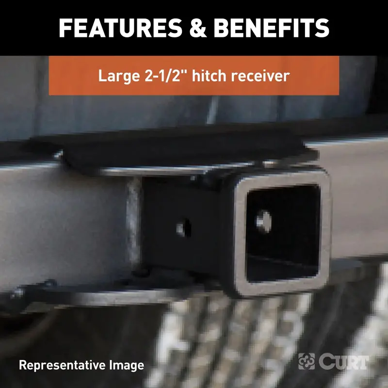 Curt 15922 Weld-On 2.5-Inch Receiver Hitch Center Section (No Side Plates) 1