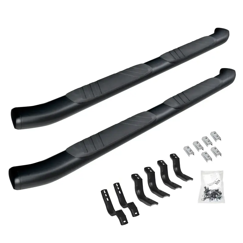 Go Rhino Xtreme Composite Side Steps – 5-Piece Oe-Style Black Kit With Brackets 1